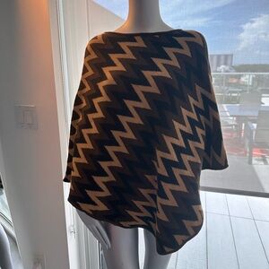 Missoni Black and Tan Zigzag Poncho